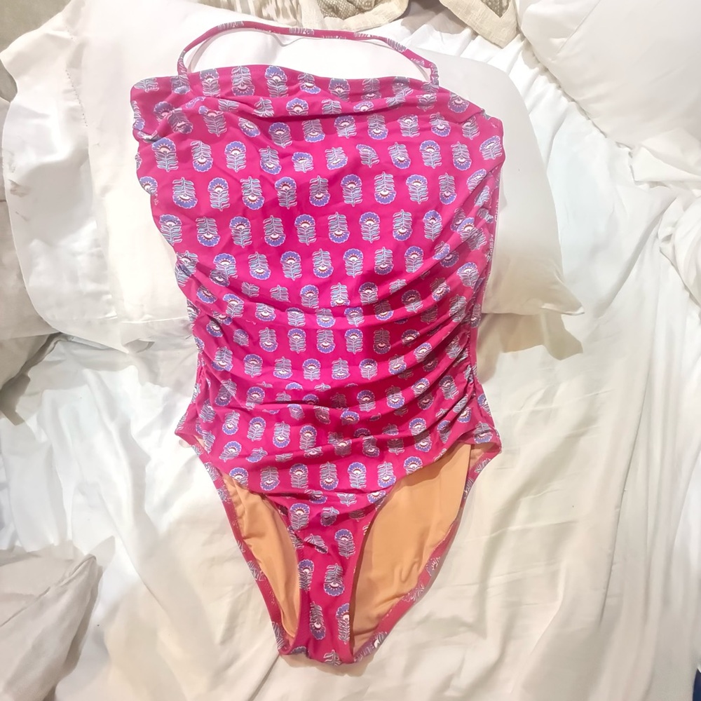 J. Crew Vibrant Pink Floral Swimsuit NWT